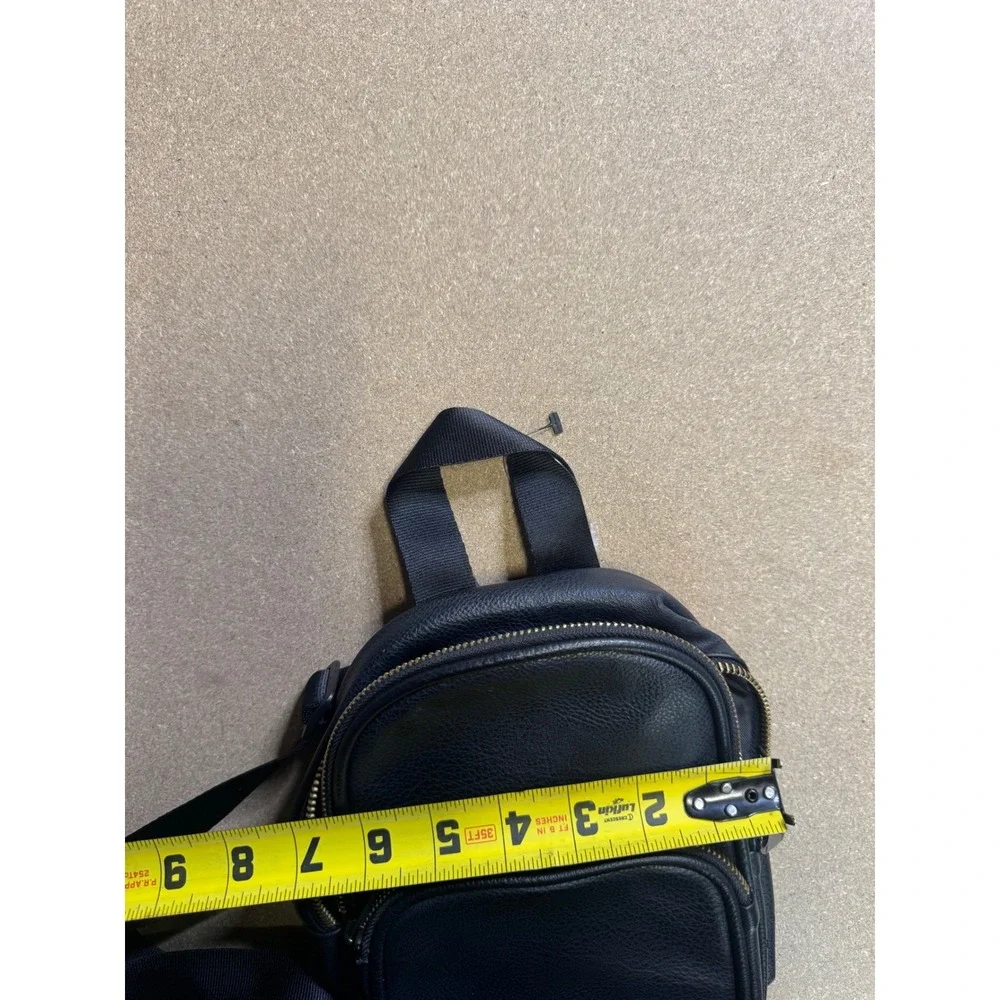 Adidas Originals Mini Backpack‎ Black Faux Leather Gold Trefoil Logo Small Bag - Picture 4 of 8